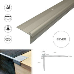 40x26mm Anodised Aluminium LVT Stair Nosing Outer Corner 3mm