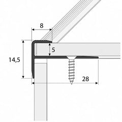 Aluminium LVT Stair Nosing for 5mm Flooring Diagram