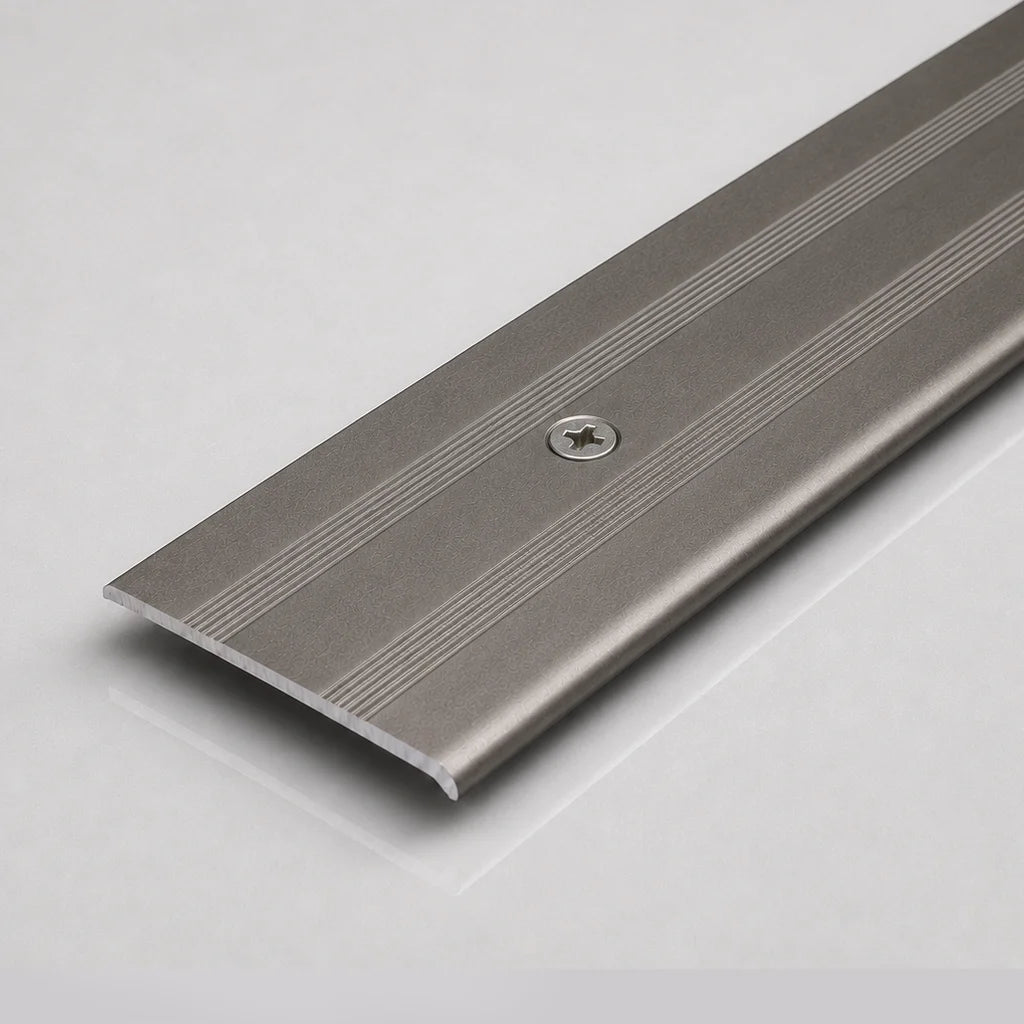 Anodised Aluminium Flat Door Threshold Strip Floor Transition in inox color