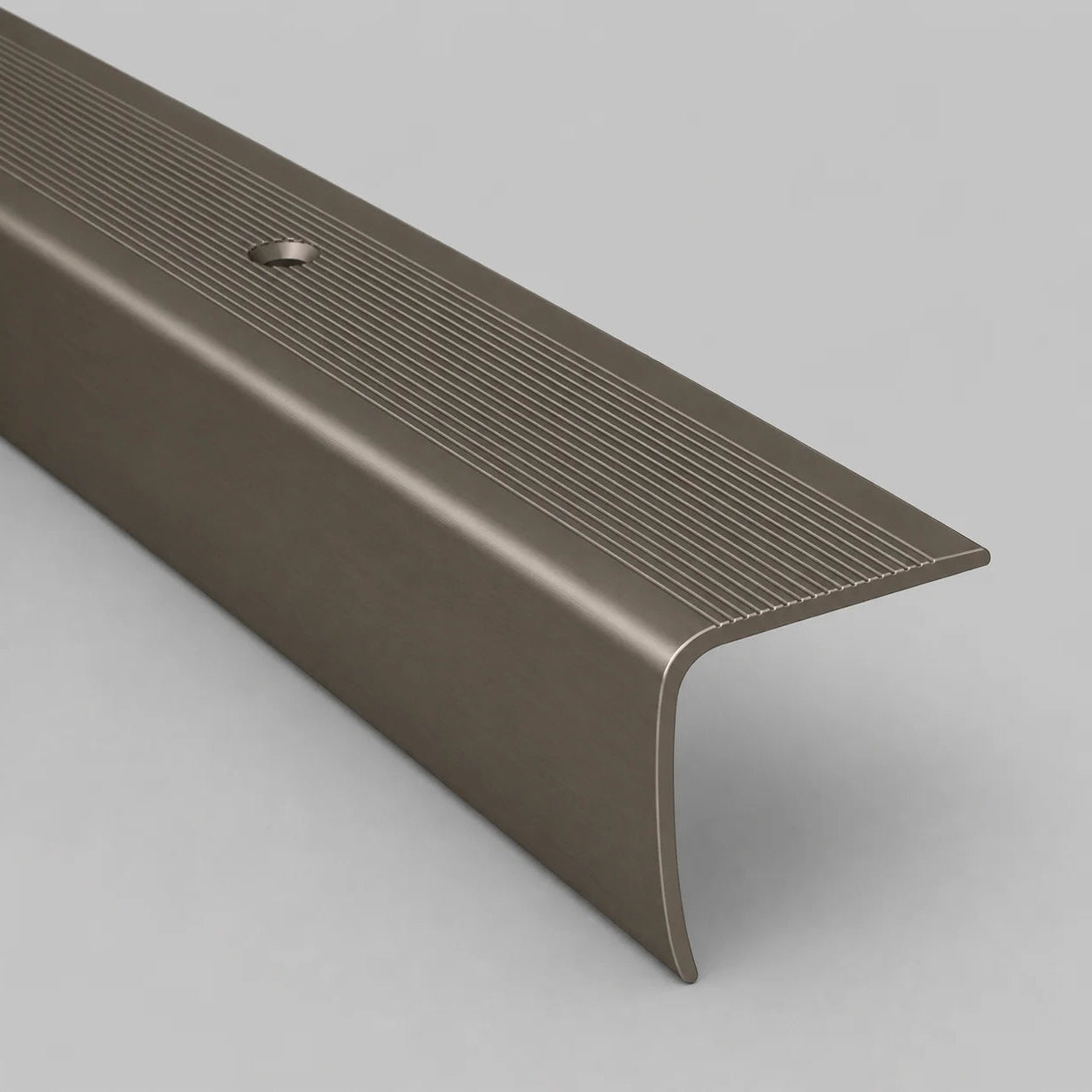 35x35mm Anodised Aluminium Non-Slip Ribbed Stair Nosing Edge Trim Treads in Champagne Color