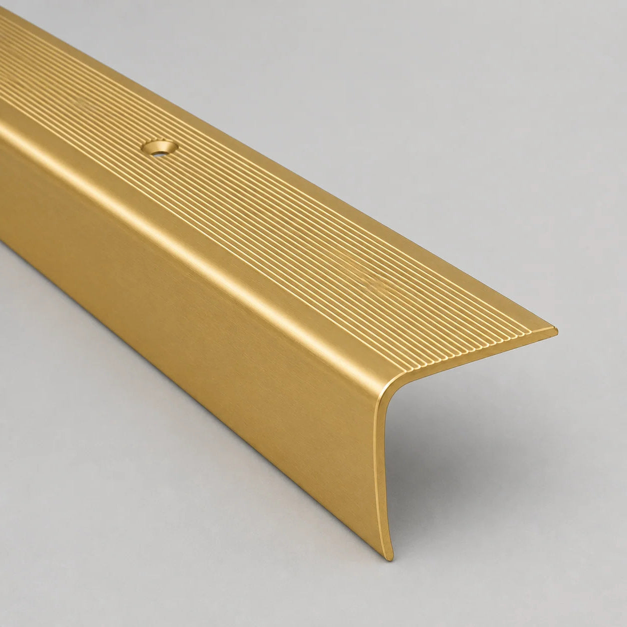 35x35mm Anodised Aluminium Non-Slip Ribbed Stair Nosing Edge Trim Treads in Gold Color