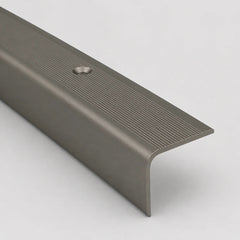 41 x 26.6mm Anodised Aluminium Non Slip Ribbed Treads Stair Nosing Edge Trim in Inox Color