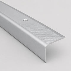 41 x 26.6mm Anodised Aluminium Non Slip Ribbed Treads Stair Nosing Edge Trim In Silver Color