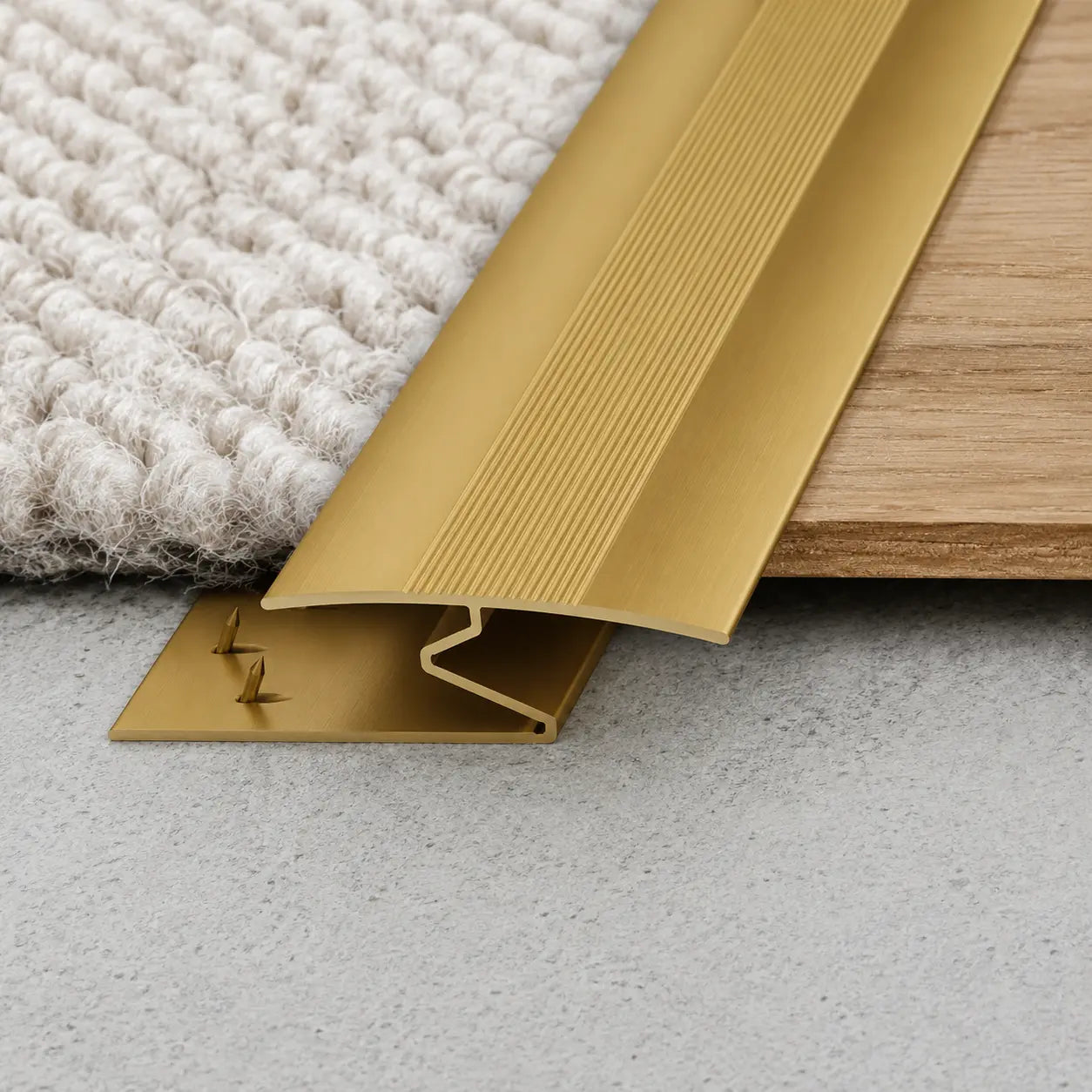 C69 35mm Anodised Aluminium Z Carpet Profile gold