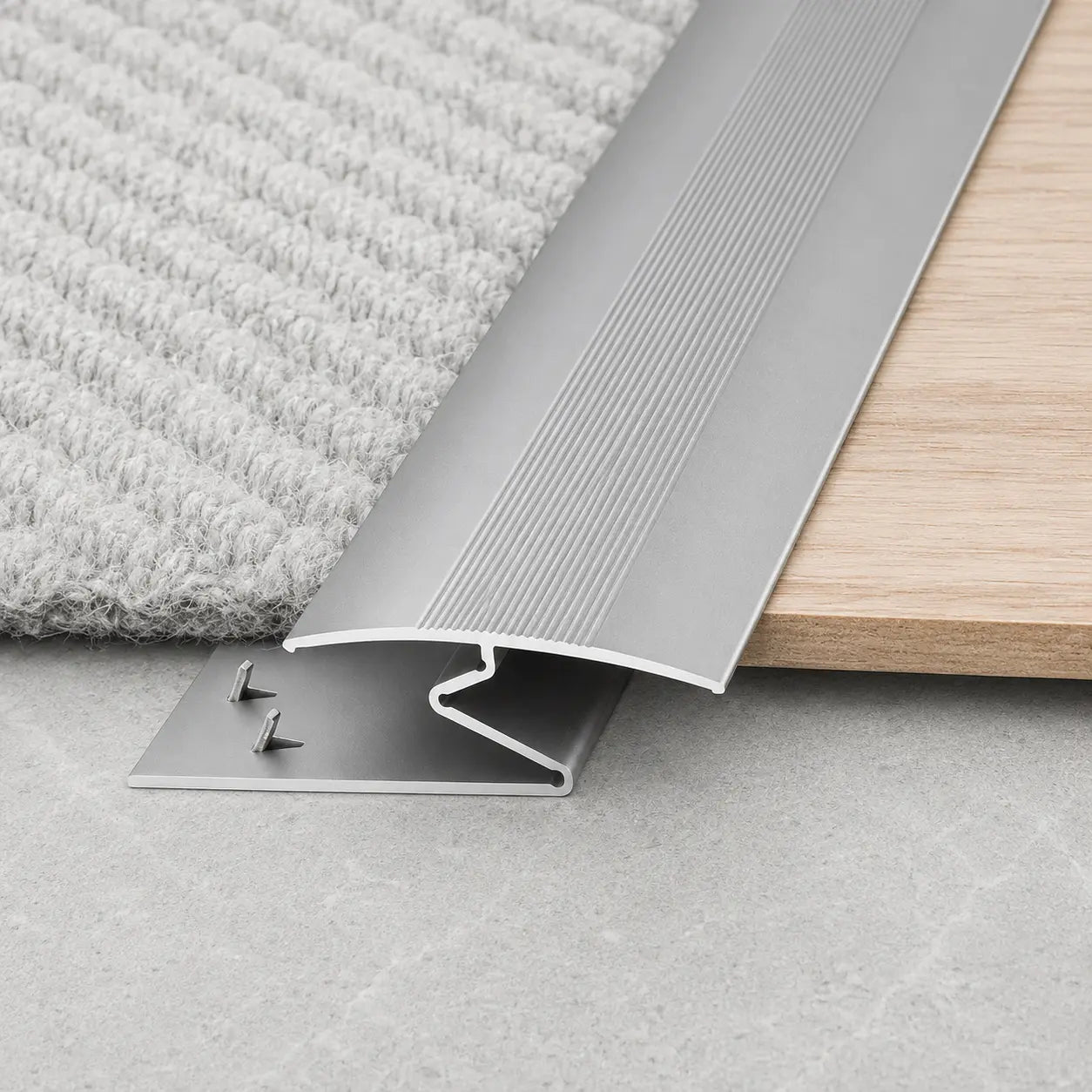 C69 35mm Anodised Aluminium Z Carpet Profile silver