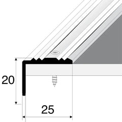 25x20mm Aluminium Stair Nosing Anti-Slip Edge Protector Trim