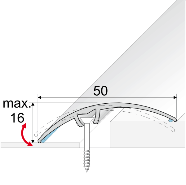 Anodised Aluminium Door Threshold Strip - A65 50mm