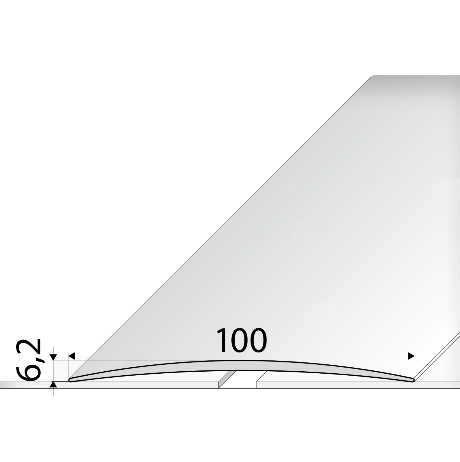 Anodised Aluminium Self-Adhesive Door Threshold – A72 100mm - StairNosingUK