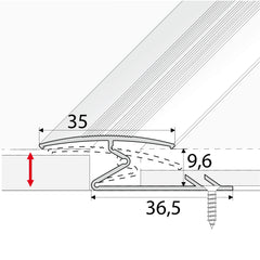 Anodised Aluminium Z Carpet Profile - C69 35mm - StairNosingUK