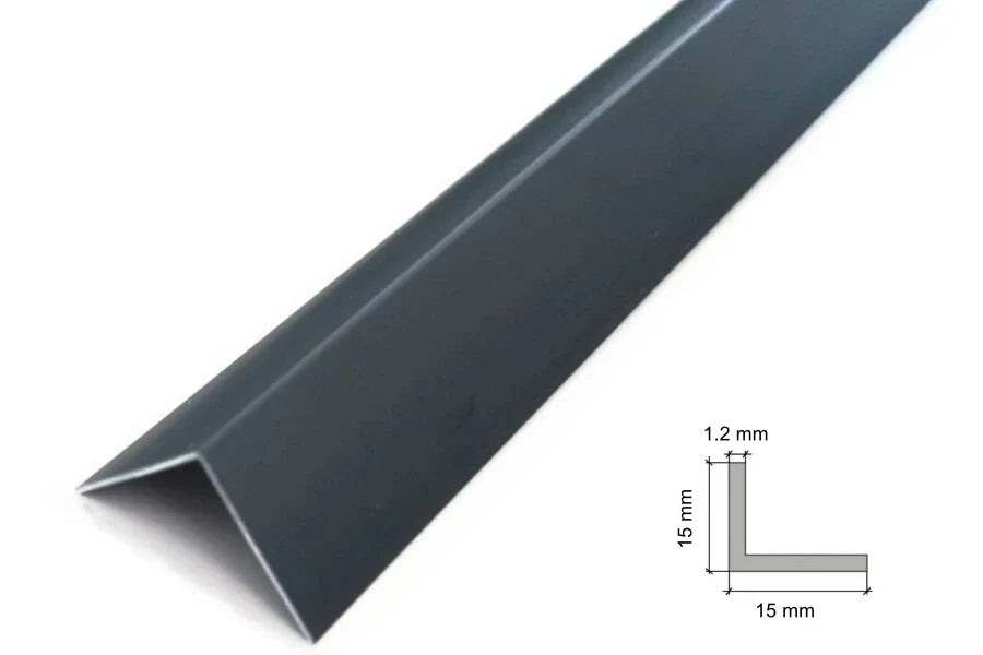 Anthracite PVC Corner Trim 15mm x 1.2mm