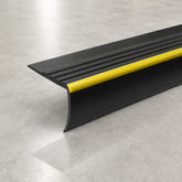 Black 40x40mm PVC Stair Nosing with Warning Strip In Black Color