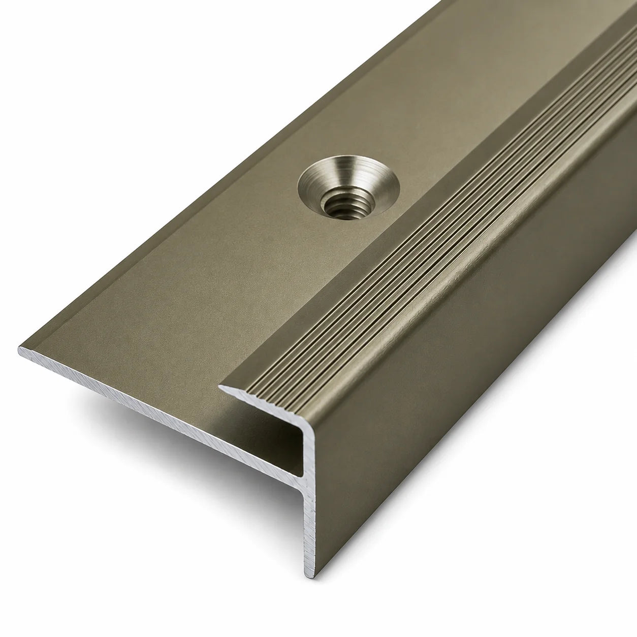 Aluminium LVT Stair Nosing for 5mm Flooring in Champagne color