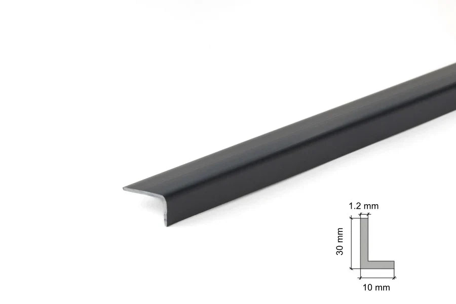 Anthracite PVC Corner Trim 30mm x 10mm x 1.2mm