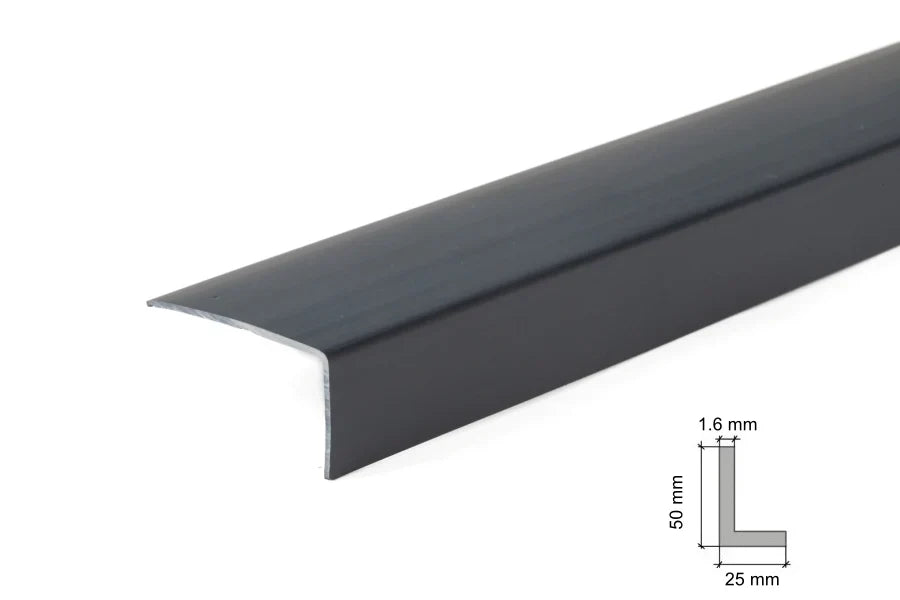 Anthracite PVC Corner Trim 50mm x 25mm x 1.6mm