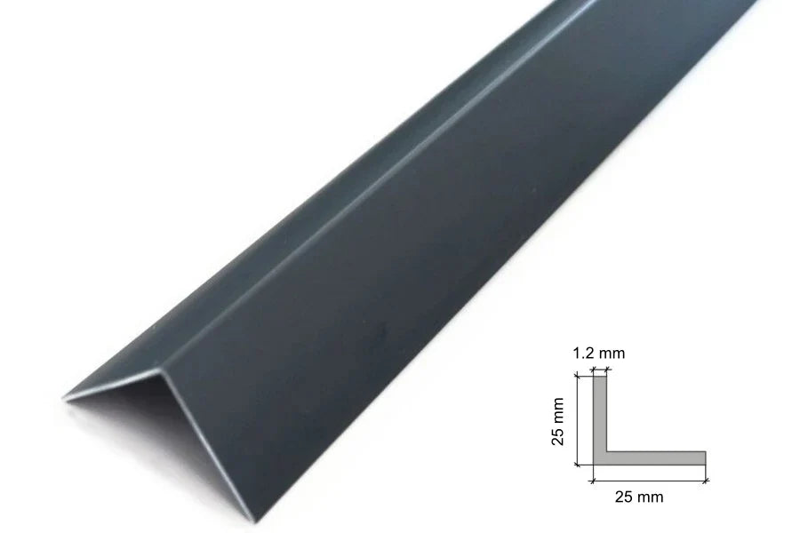 Anthracite PVC Corner Trim 25mm x 1.2mm