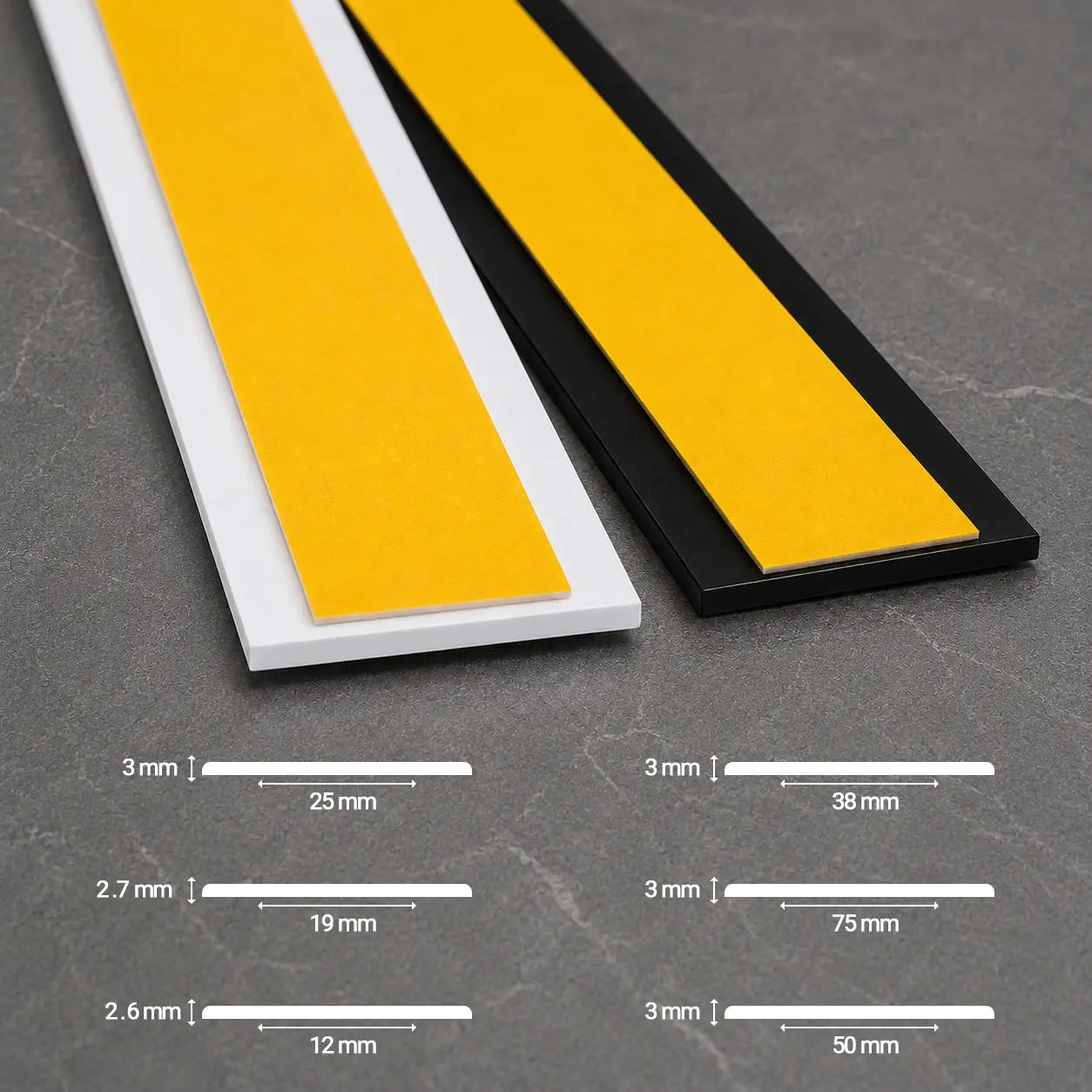 Flat-Bar-Cover-Strip-Self-Adhesive-Trim-All Sizes