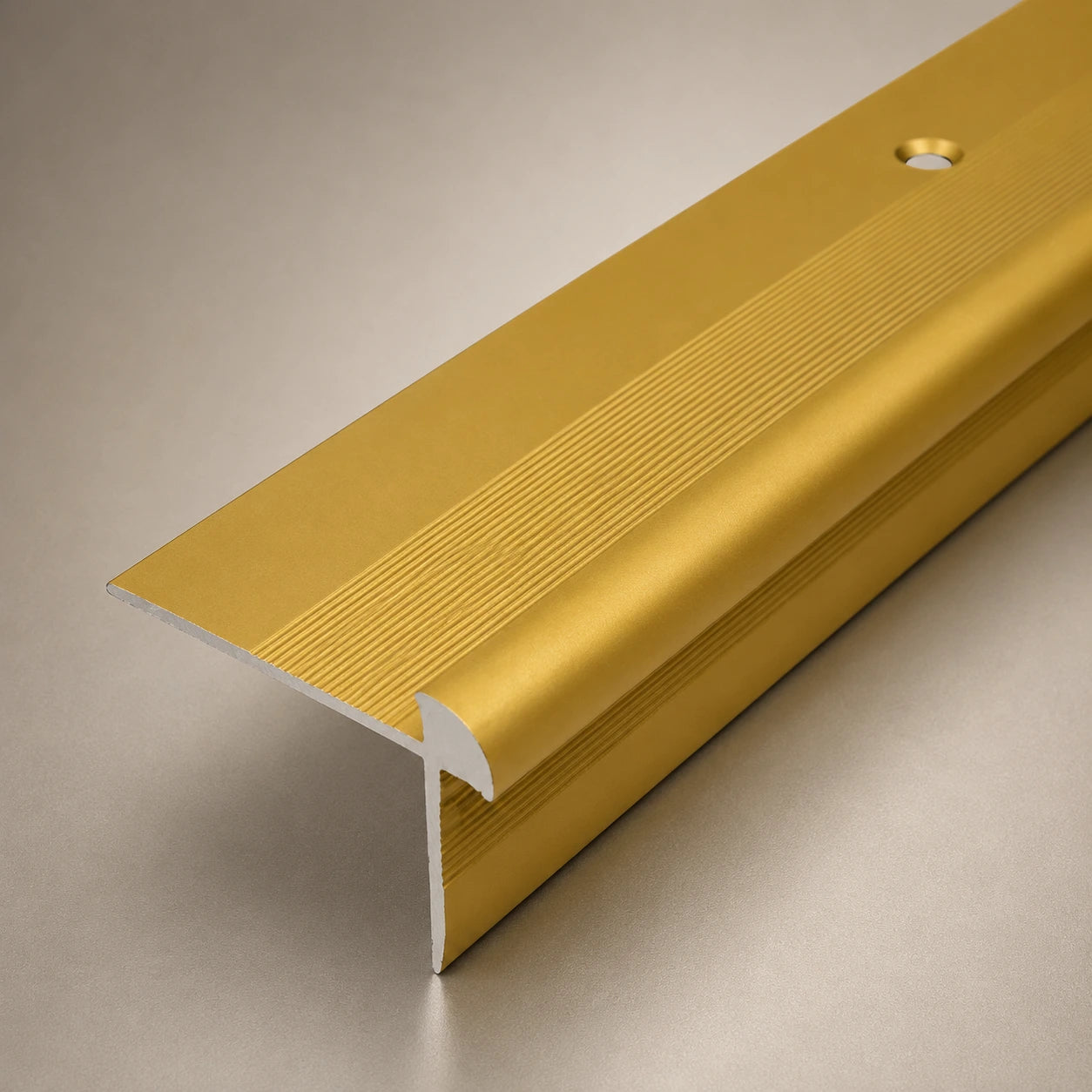 LVT Stair Nosing for 5mm Vinyl Flooring in gold color
