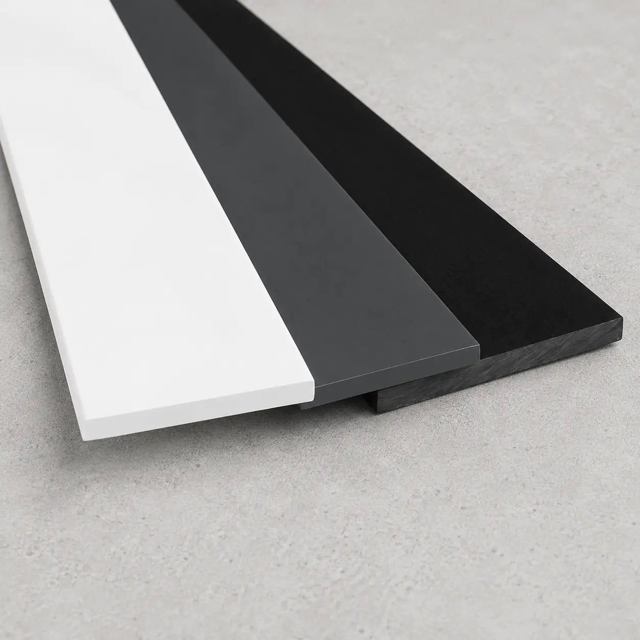 PVC Plastic Flat Bar Black White Anthracite | 1m & 2.5m