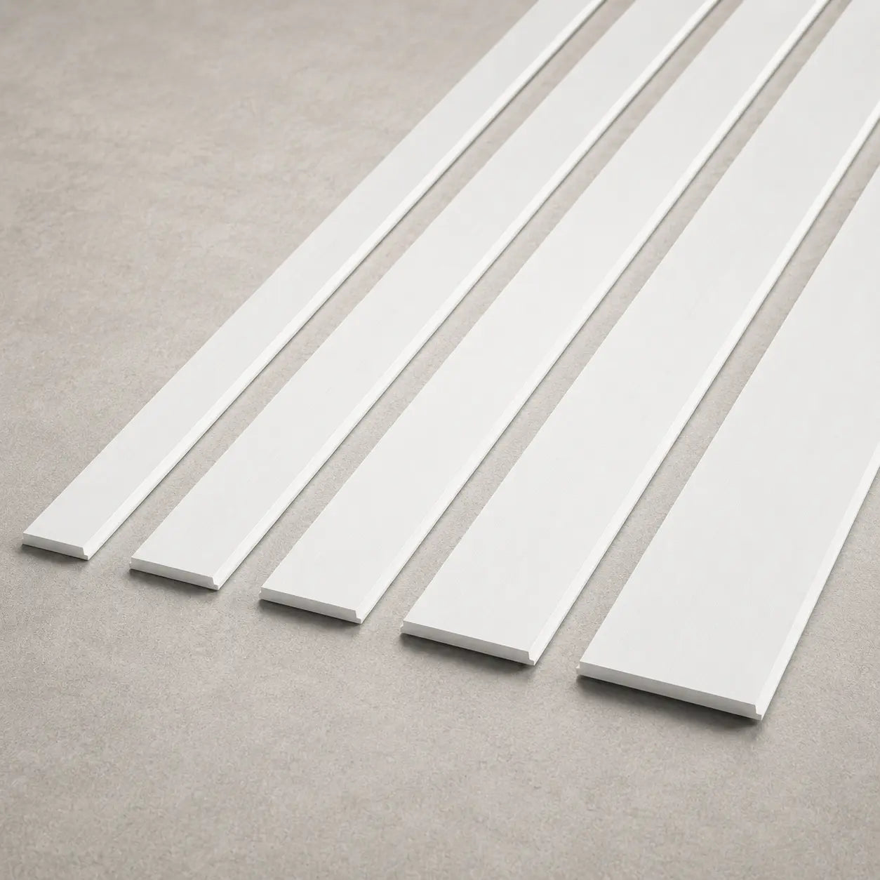 White PVC Plastic Flat Bar with diffrent available sizes