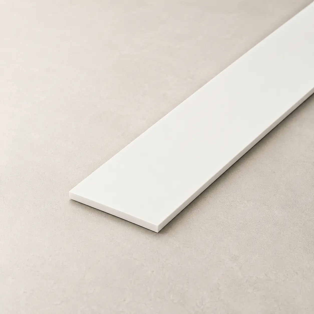 PVC Plastic Flat Bar White | 1m & 2.5m