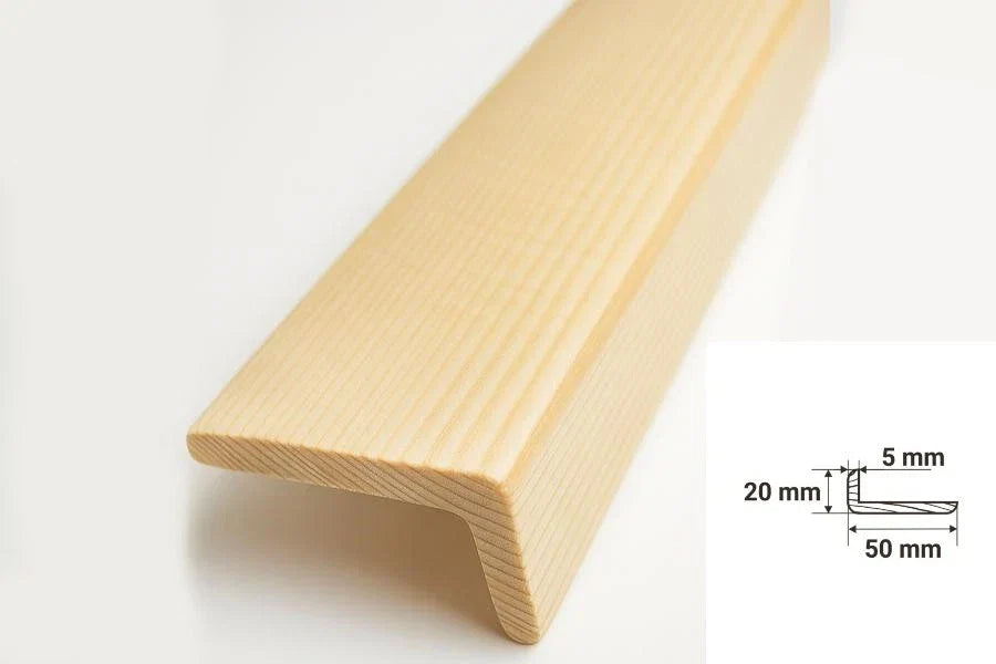Pine Wood Internal External Edge Moulding Corner Angle Trim 90 Degree 50mm x 20mm x 5mm