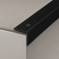 35 x 35mm Screw-Fix Aluminium Stair Nosing Available In Black Color