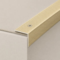 35 x 35mm Screw-Fix Aluminium Stair Nosing Available In Gold Color