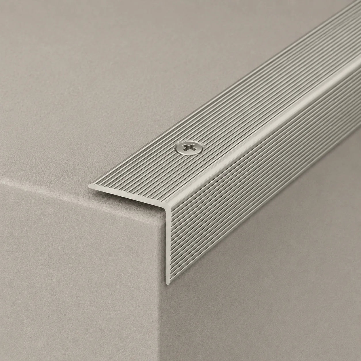 35 x 35mm Screw-Fix Aluminium Stair Nosing Available In Inox Color