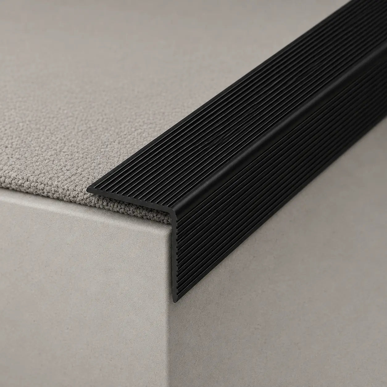 35 x 35mm Self-Adhesive Aluminium Stair Nosing Black color