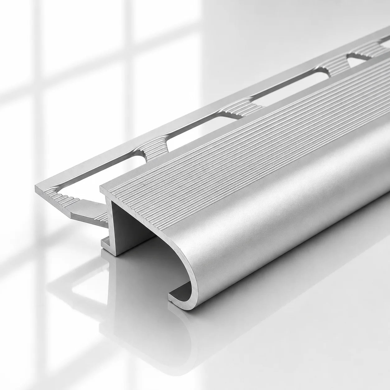 Aluminium Stair Nosing Edge Trim Step in silver color