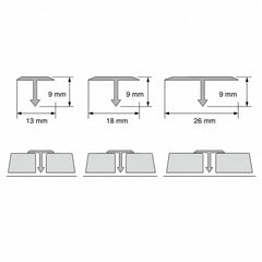 Aluminium T Bar Threshold Trim Transition Strip For Tiles diagram