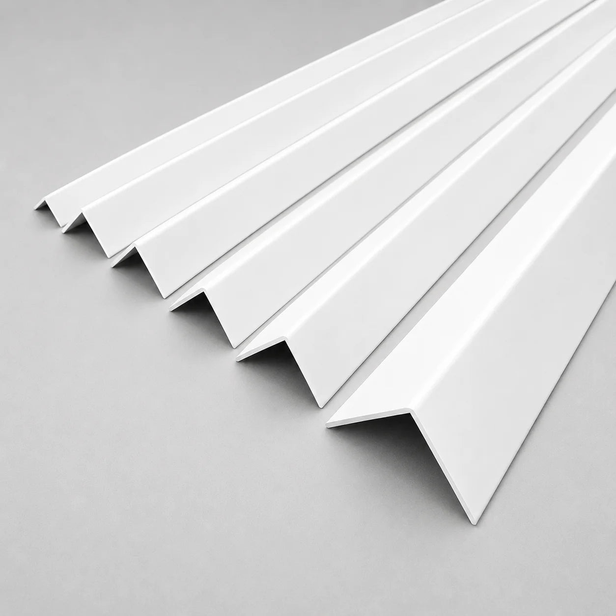 Diffrent size White_PVC_Corner_Angle_Trim_90_Plastic_Equal_Unequal_Edge_Protector