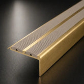 golden aluminium anti slip stair nosing with beige Rubber