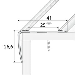 Anodised Aluminium Non Slip Stair Nosing Edge Trim With Tape