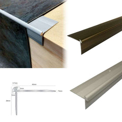 40x26mm Anodised Aluminium LVT Stair Nosing Outer Corner 3mm
