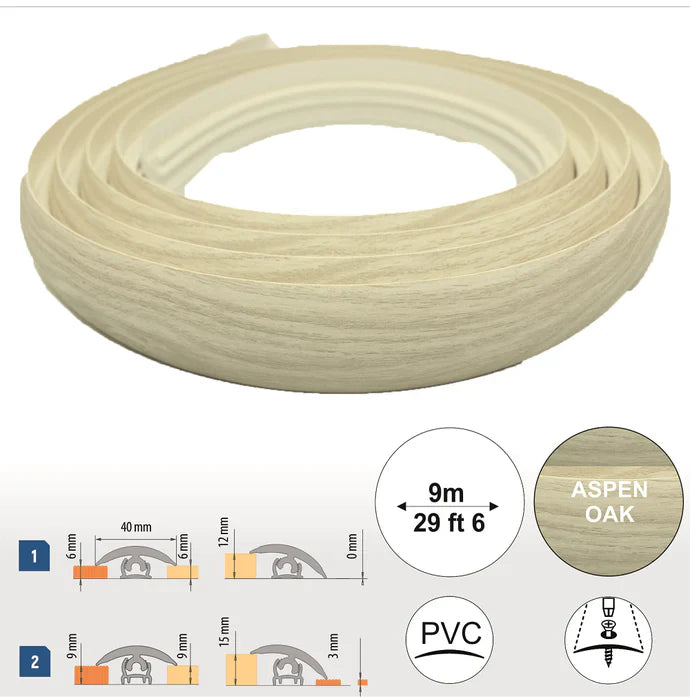 40mm Flex Line Pvc Flexible Flooring Transition Profile Door Threshold