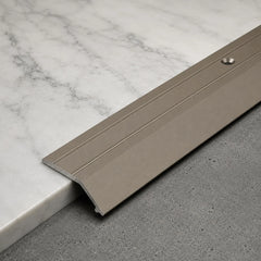 A11 40mm Anodised aluminium door threshold ramp profile Champagne