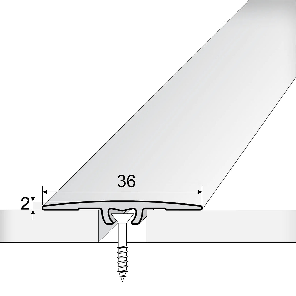 A68 36mm Anodised Aluminium Flat Door Threshold Strip - StairsNosingUK