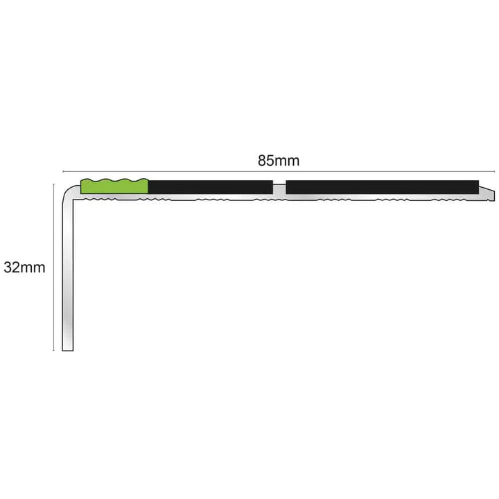 Aluminium Non Slip Stair Nosing Edge Trim With Pvc