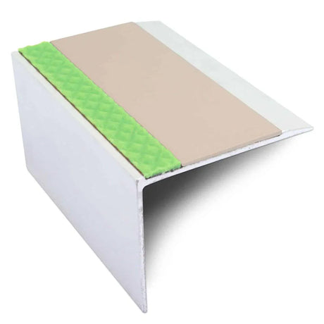 Beig DDA Compliant Aluminium Non Slip Stair Nosing Edge Trim With Pvc Insert