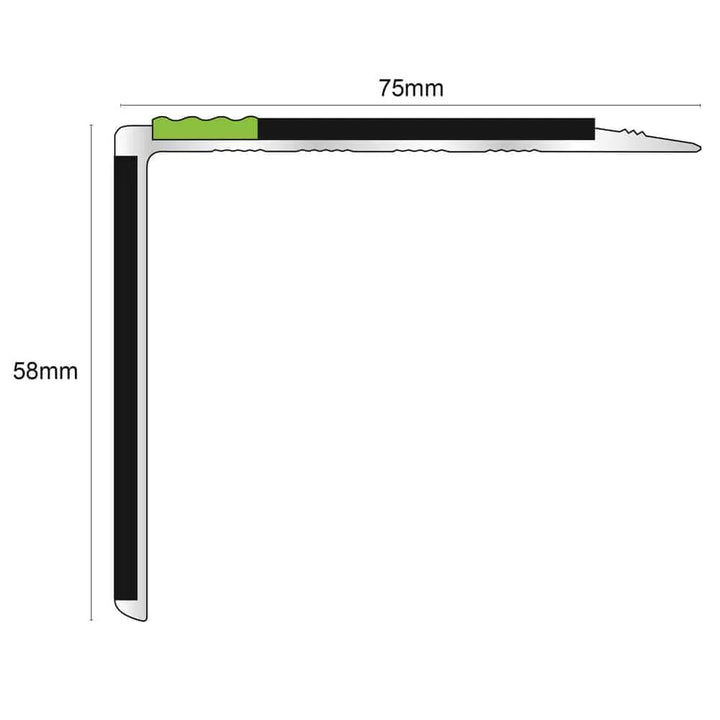 75x58mm DDA Compliant Aluminium Non Slip 