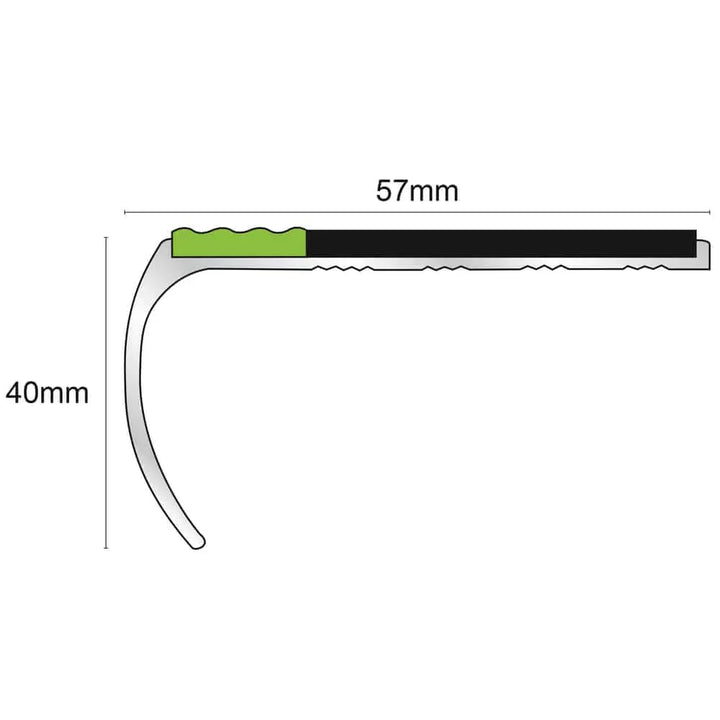  Aluminium Non Slip Stair Nosing Edge Trim With Pvc Insert