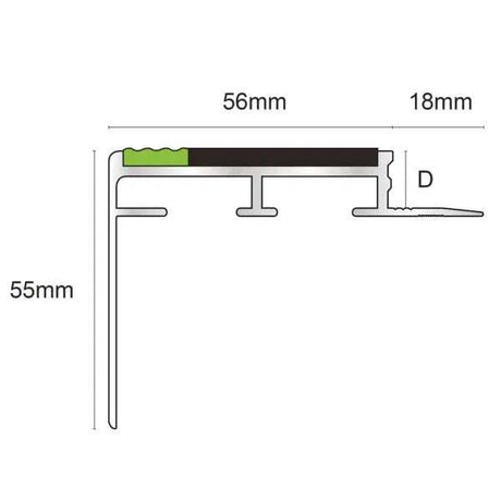 ATS 10mm and 2.5mm Slimline Non Slip Stair Nosing