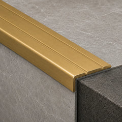 25 x 10mm Aluminium Retro Fit Self Adhesive Stair Nosing Edge Trim Real Use Image