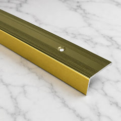 25x20mm Aluminium Stair Nosing Anti-Slip Edge Protector Trim in Brass Effect Color