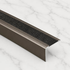 41x26.6mm Anodised Aluminium Stair Nosing with Non-Slip Tape in Champagne Color