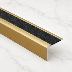 41x26.6mm Anodised Aluminium Stair Nosing with Non-Slip Tape in Gold Color