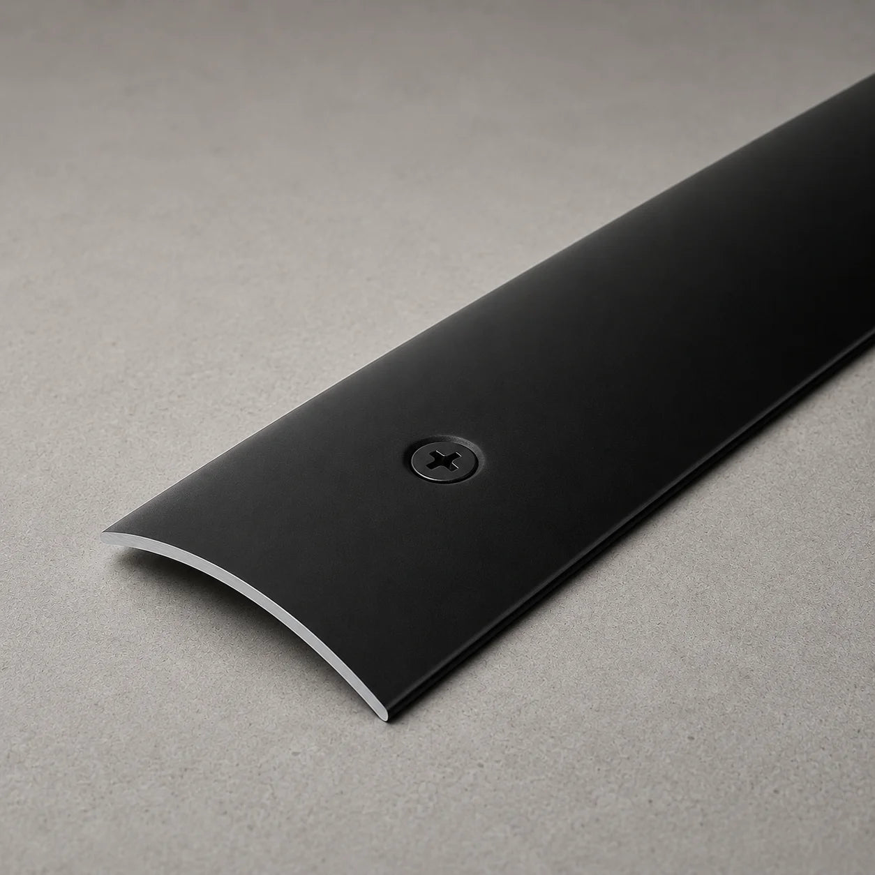 49mm Anodised Aluminium Threshold Strip Screw Fix for Wood, Tile & Carpet in Black Color