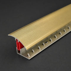 Aluminium Adjustable Height Carpet Door Threshold Strip_Easy Clip TTG Pivot Transition Bar_Brass Effect Image