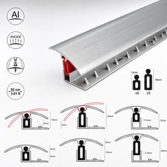 Aluminium Adjustable Height Carpet Door Threshold Strip_Easy Clip TTG Pivot Transition Bar_Diagram Image